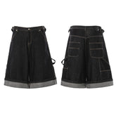 CapCabin “Raw Edge Denim Cargo Shorts”