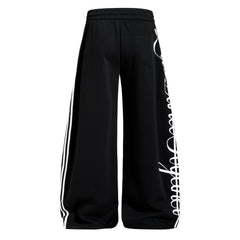 CapCabin Script Stripe Wide-Leg Sweatpants