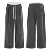 CapCabin Pinstripe Wide-Leg Track Pants