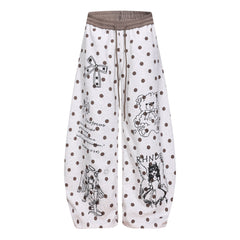 CapCabin Graphic Polka Dot Wide-Leg Pants