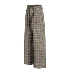 CapCabin “Vintage Check Wide-Leg Pants”