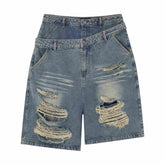 CapCabin Distressed Layered Waist Denim Shorts