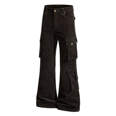 CapCabin Washed Utility Flared Pants