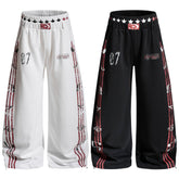 CapCabin Vintage Stripe Graphic Wide-Leg Pants