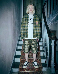 Vintage Plaid Graphic Long Sleeve Shirt