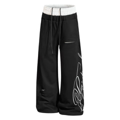 CapCabin “Distressed Panel Wide-Leg Sweatpants”