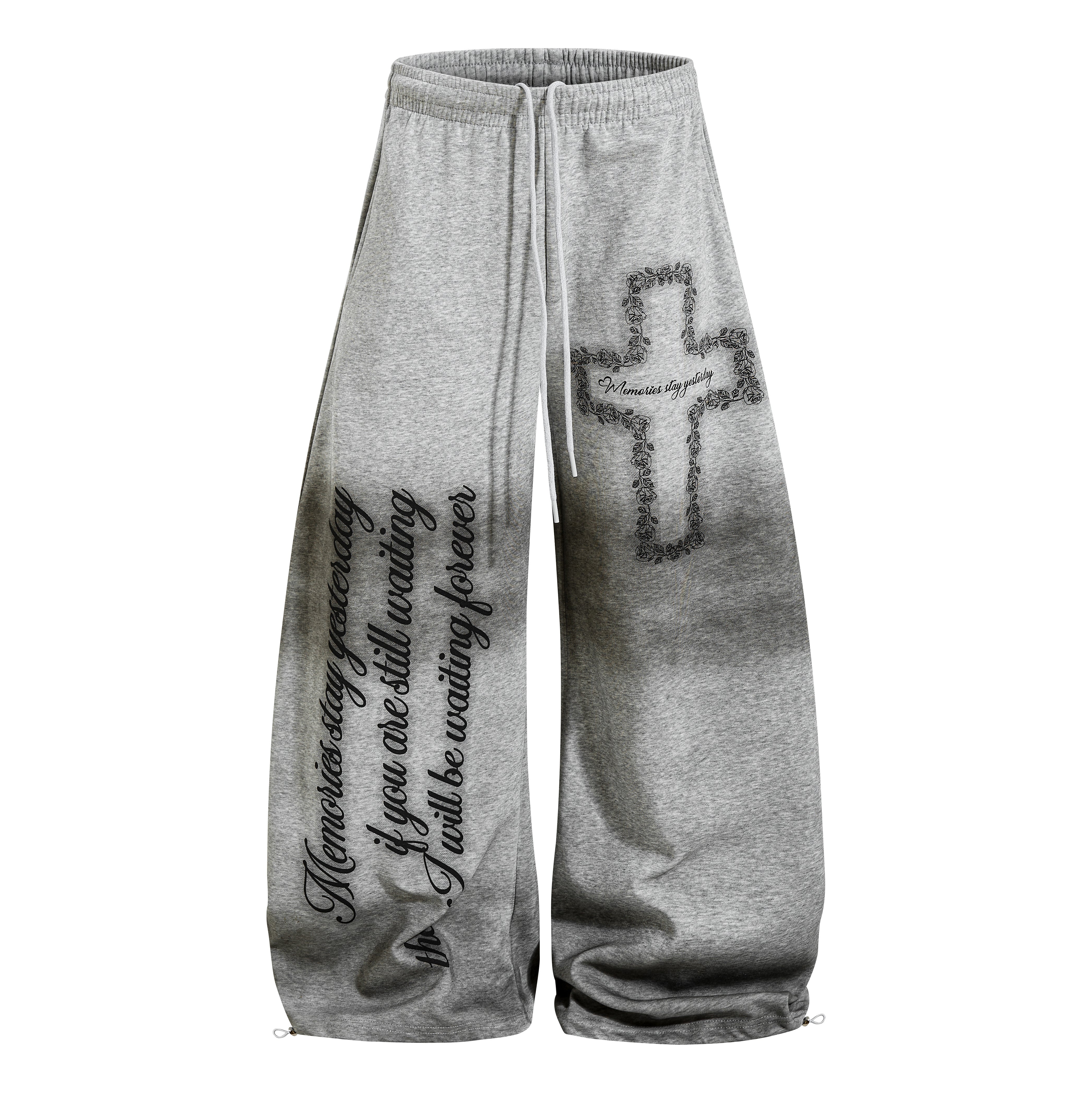 CapCabin Cross Script Wide-Leg Sweatpants