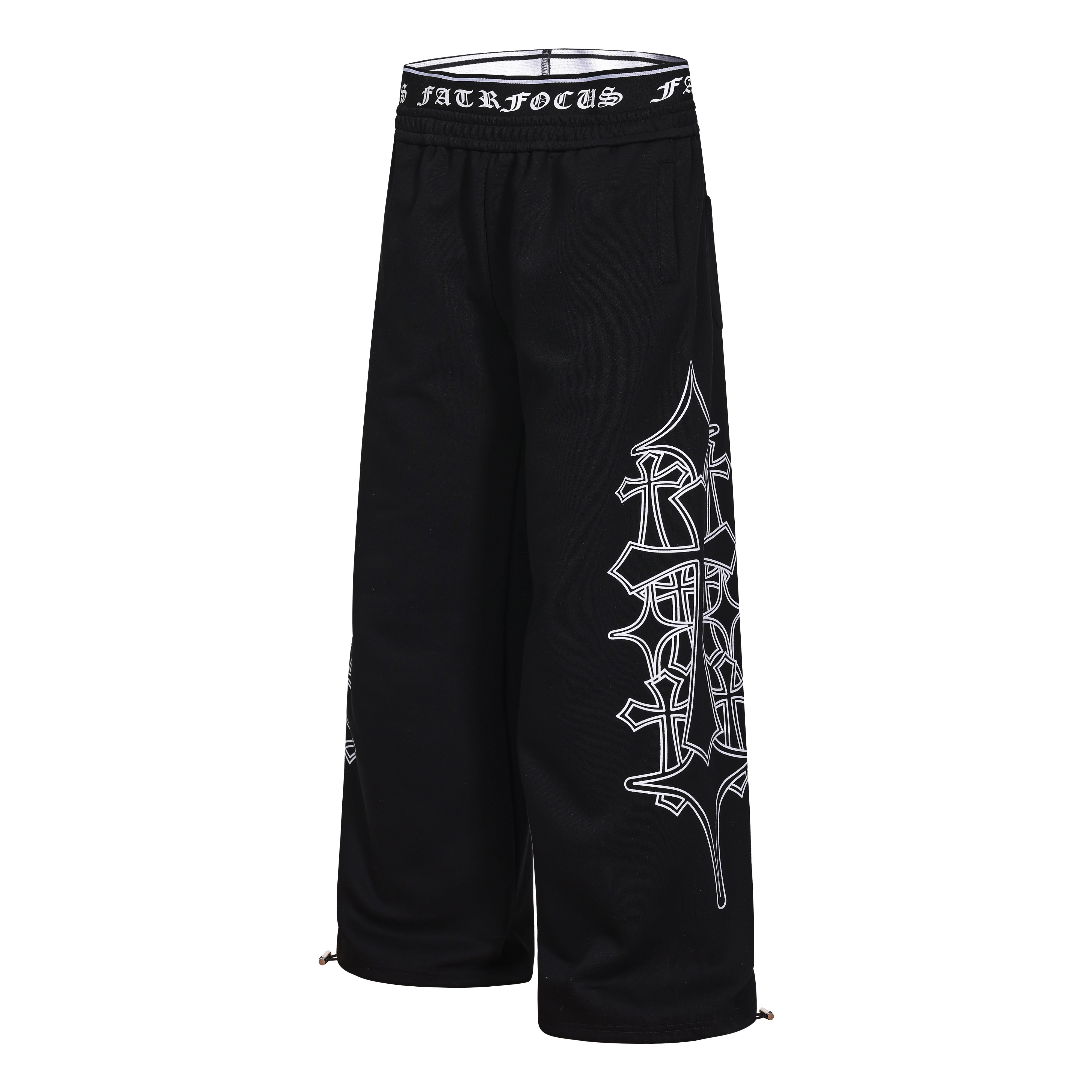 CapCabin Gothic Outline Wide-Leg Sweatpants