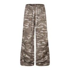 CapCabin Camo Wide-Leg Sweatpants