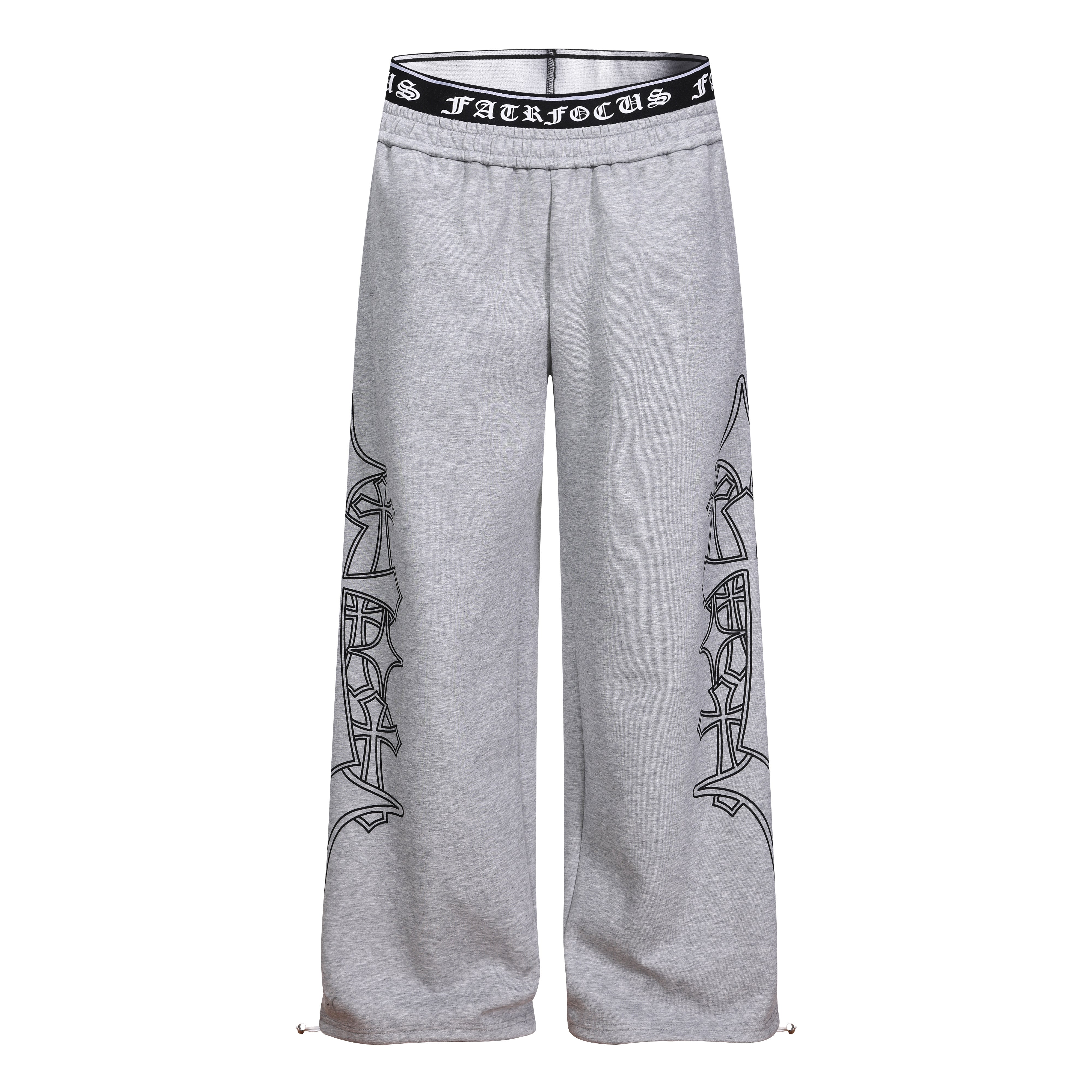 CapCabin Gothic Outline Wide-Leg Sweatpants