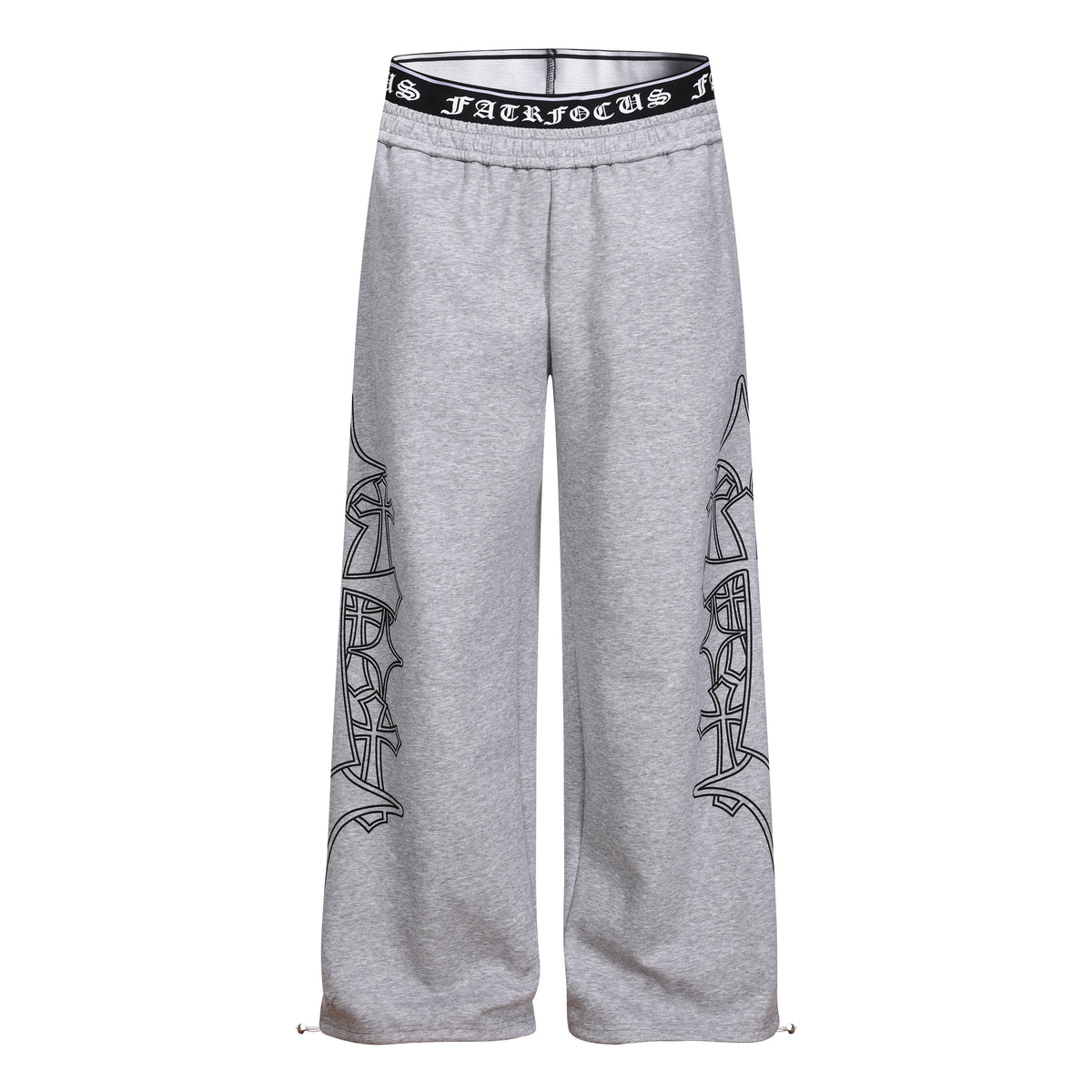 CapCabin Gothic Outline Wide-Leg Sweatpants