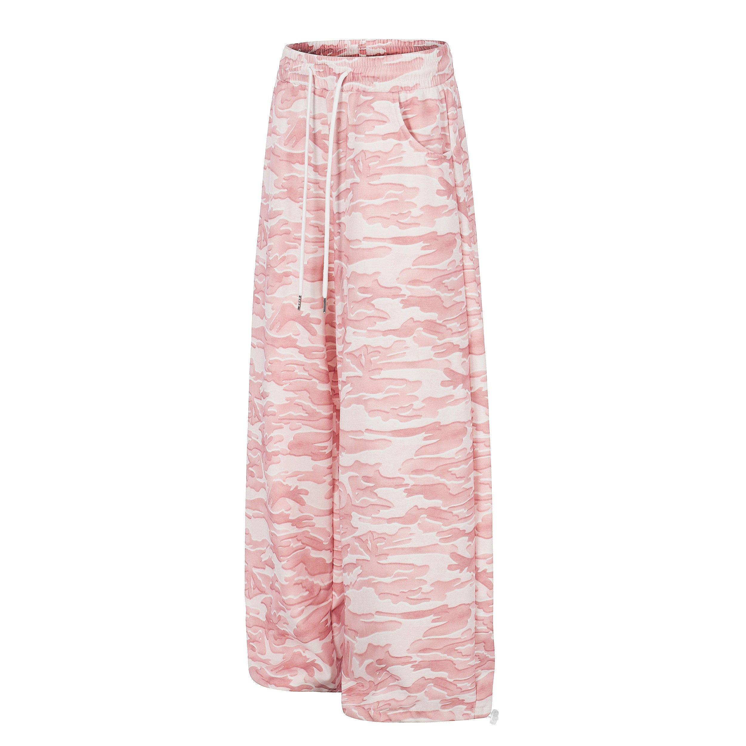 CapCabin Pink Camo Wide-Leg Sweatpants