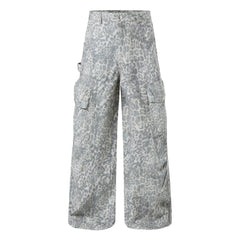 CapCabin Leopard Utility Wide-Leg Pants