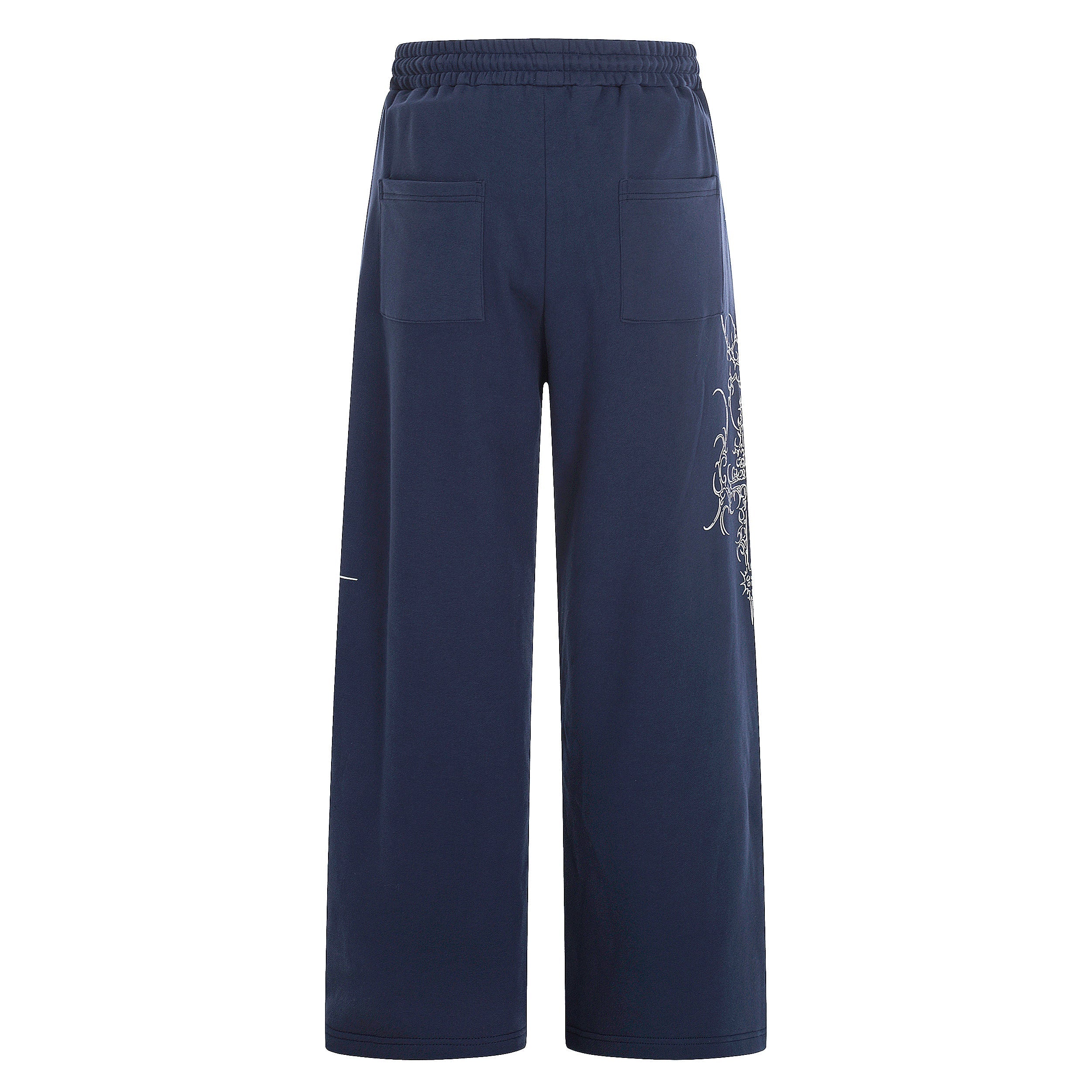 CapCabin Gothic Line Graphic Wide-Leg Sweatpants