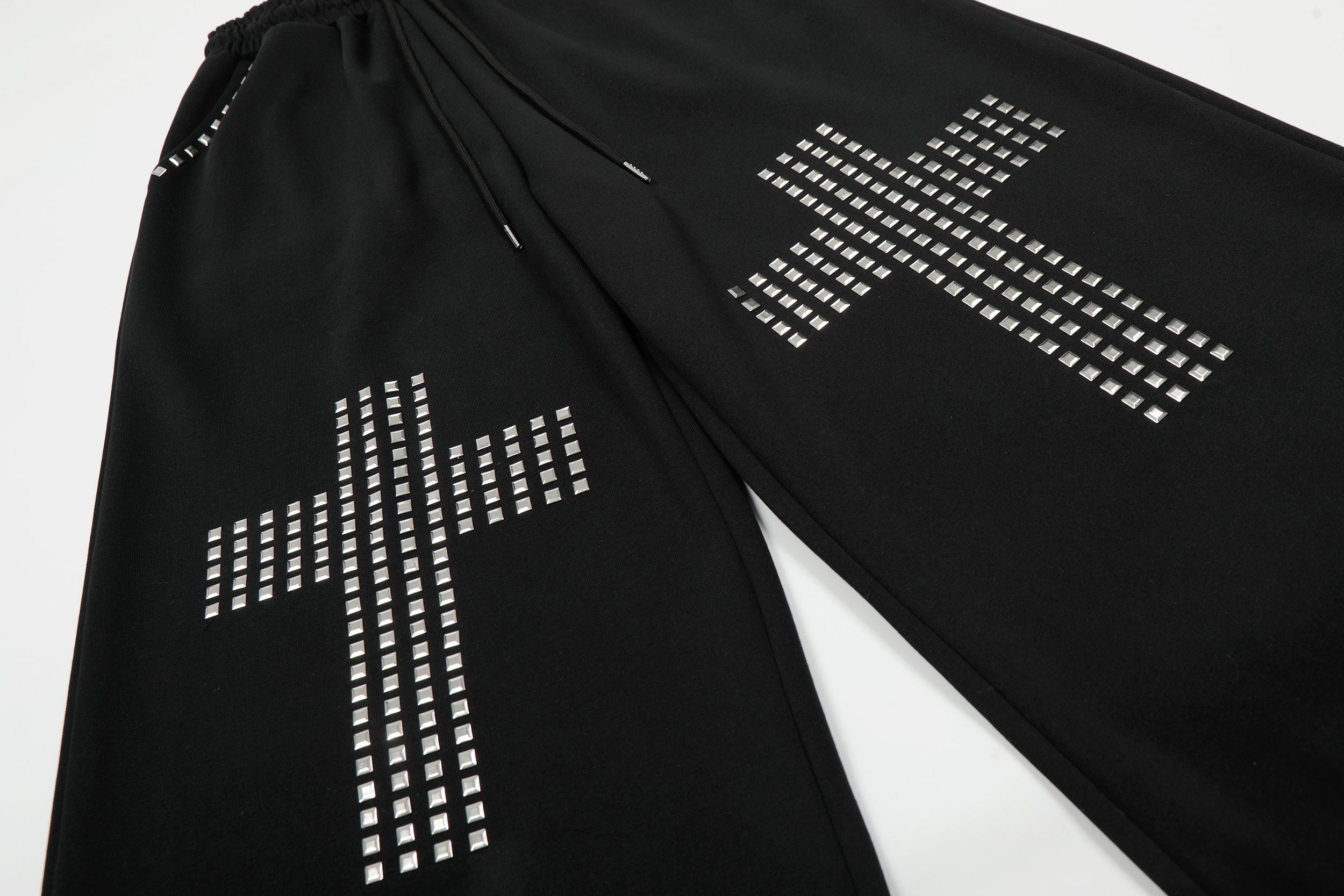 CapCabin Studded Cross Wide-Leg Sweatpants