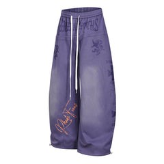 CapCabin Gothic Script Wide-Leg Pants