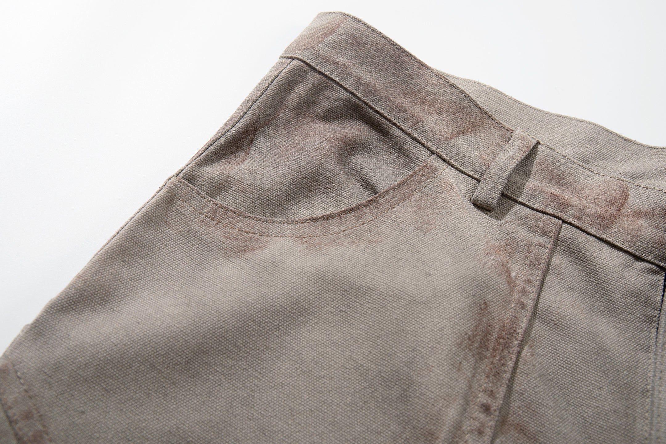CapCabin Distressed Panel Wide-Leg Pants
