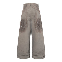 CapCabin Distressed Panel Wide-Leg Pants