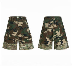 CapCabin Tactical Patchwork Camo Shorts