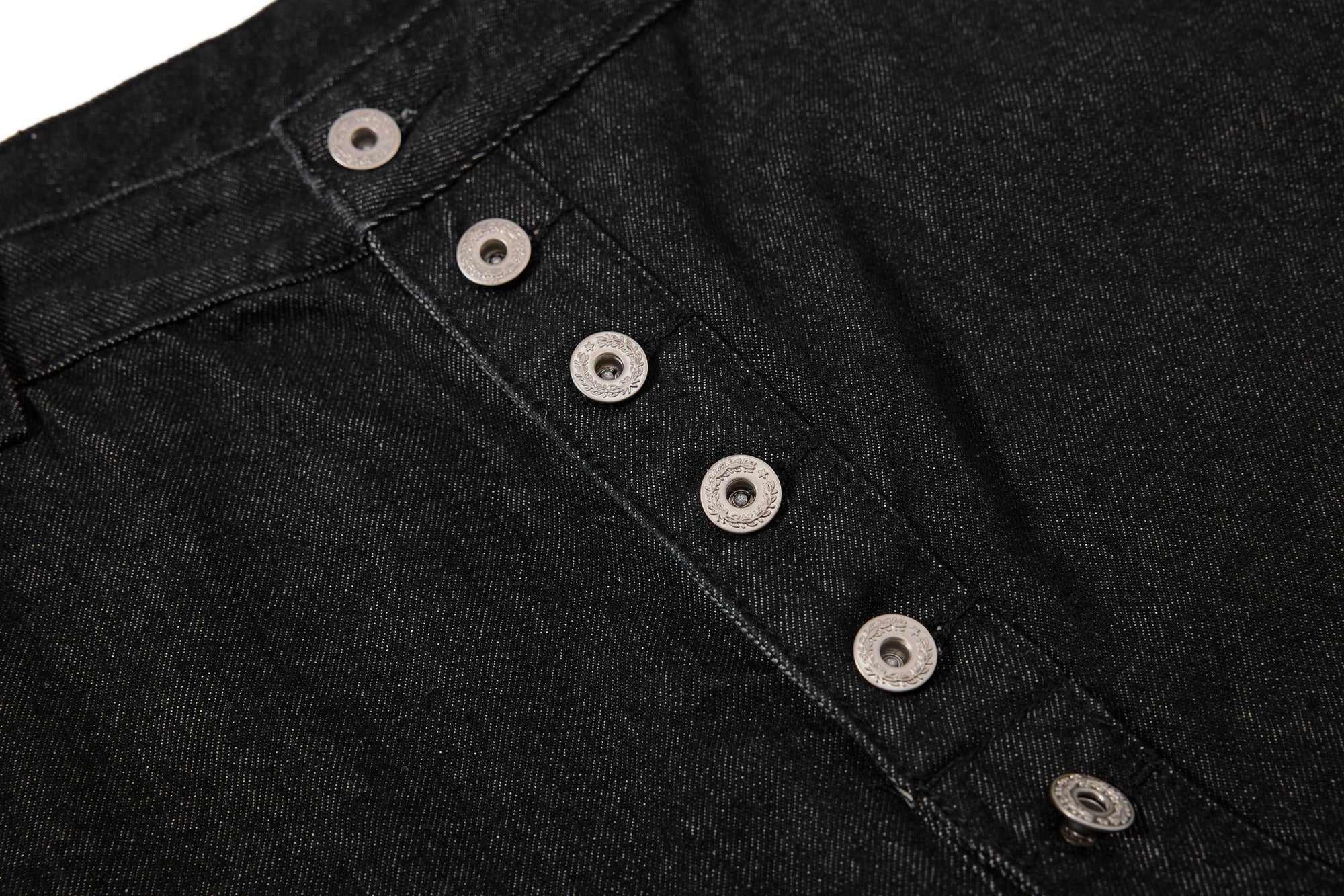 CapCabin Asymmetric Button Denim Shorts