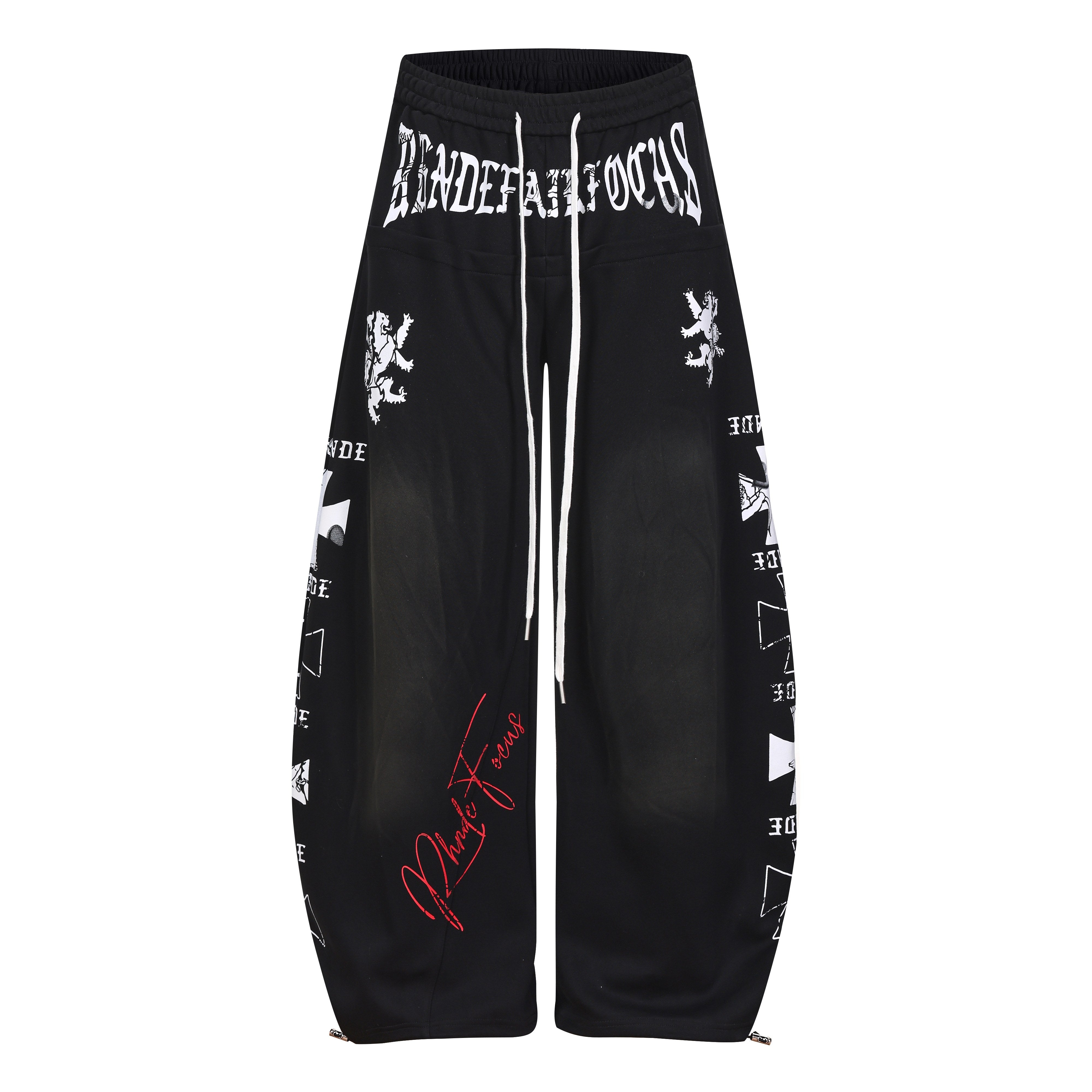 CapCabin Gothic Script Wide-Leg Pants