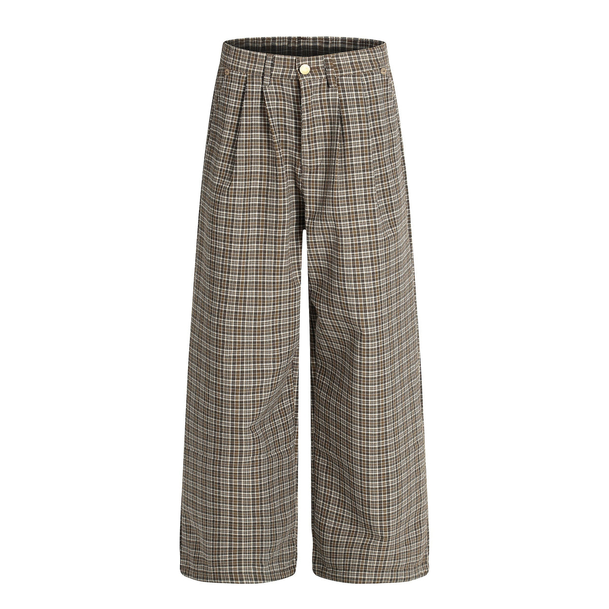 CapCabin “Vintage Check Wide-Leg Pants”