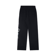 Hellstar Flame Tribal Graphic Hoodie & Pants Set - Black Streetwear Tracksuit