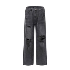 WELLDONE Distressed Straight-Leg Jeans