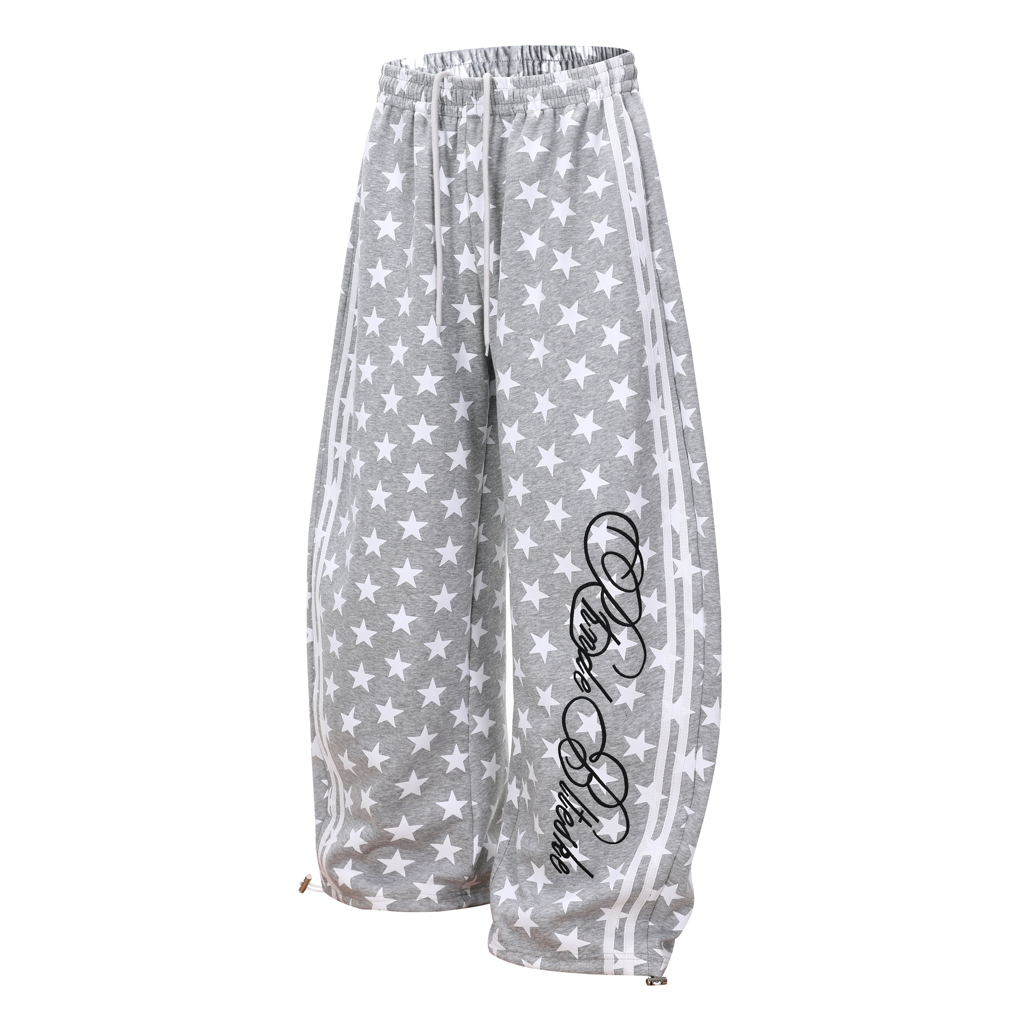 CapCabin Star Print Wide-Leg Sweatpants