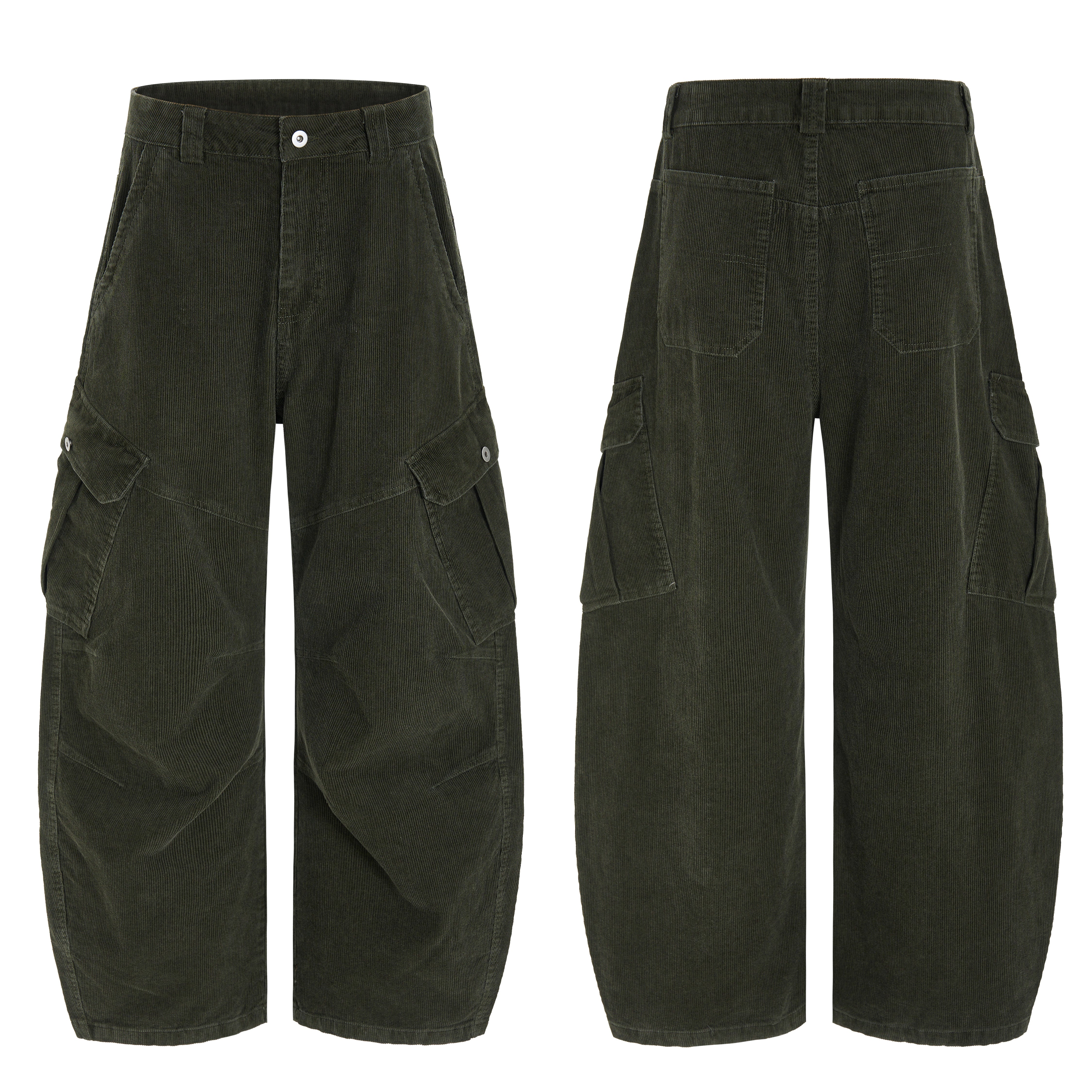 CapCabin Corduroy Utility Wide-Leg Pants