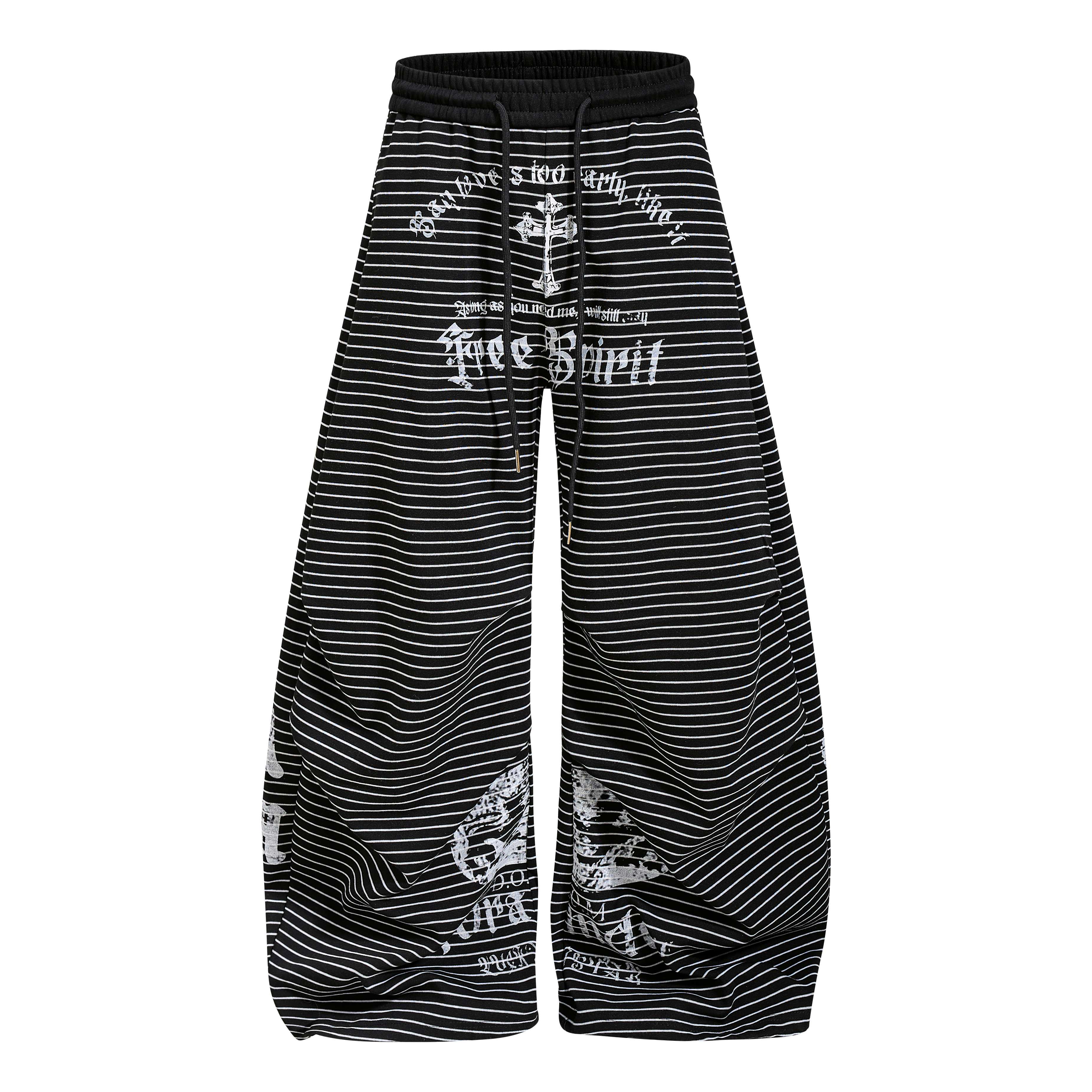 CapCabin “Striped Gothic Draped Pants”