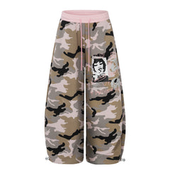 CapCabin Graphic Camo Wide-Leg Sweatpants