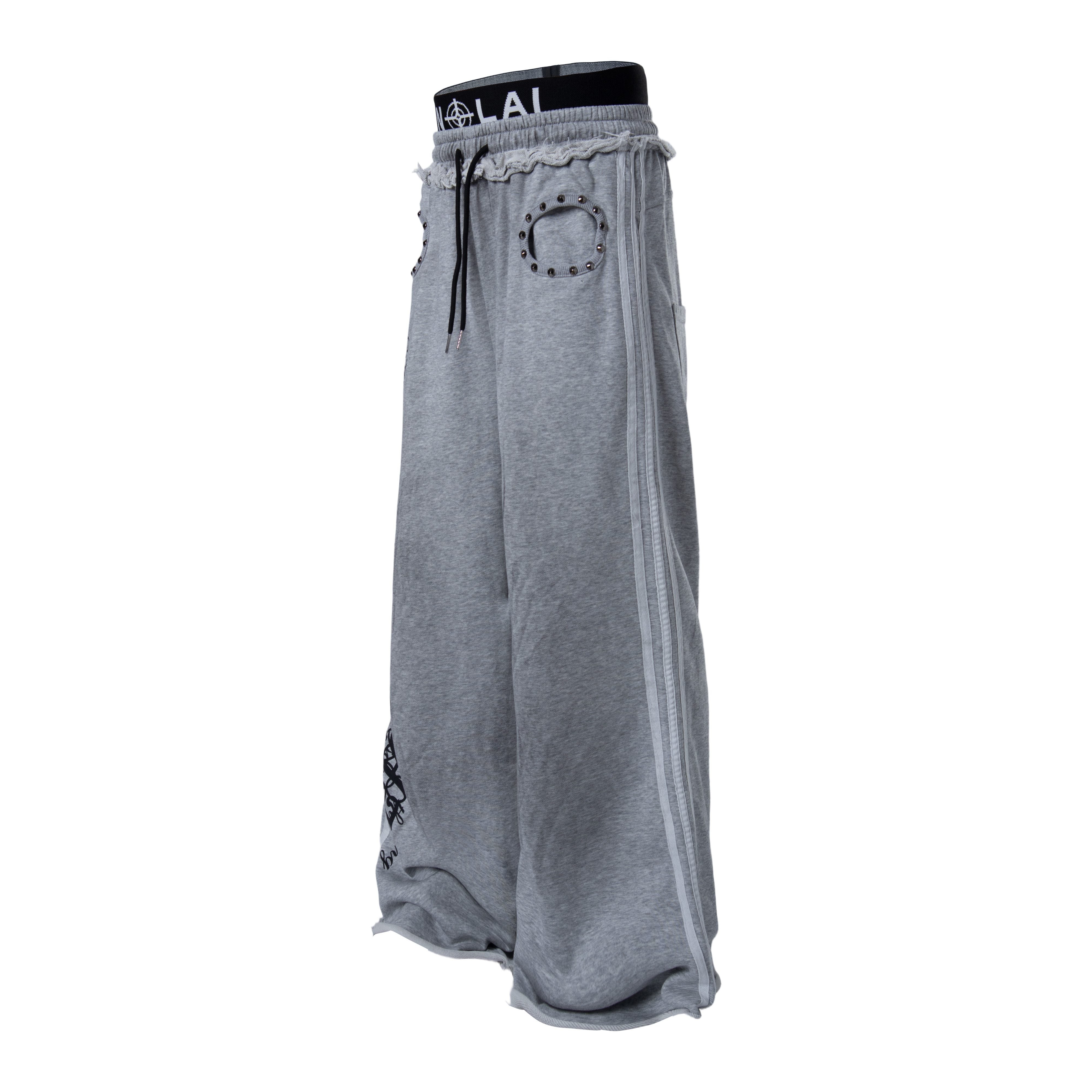 CapCabin Script Graffiti Wide-Leg Sweatpants
