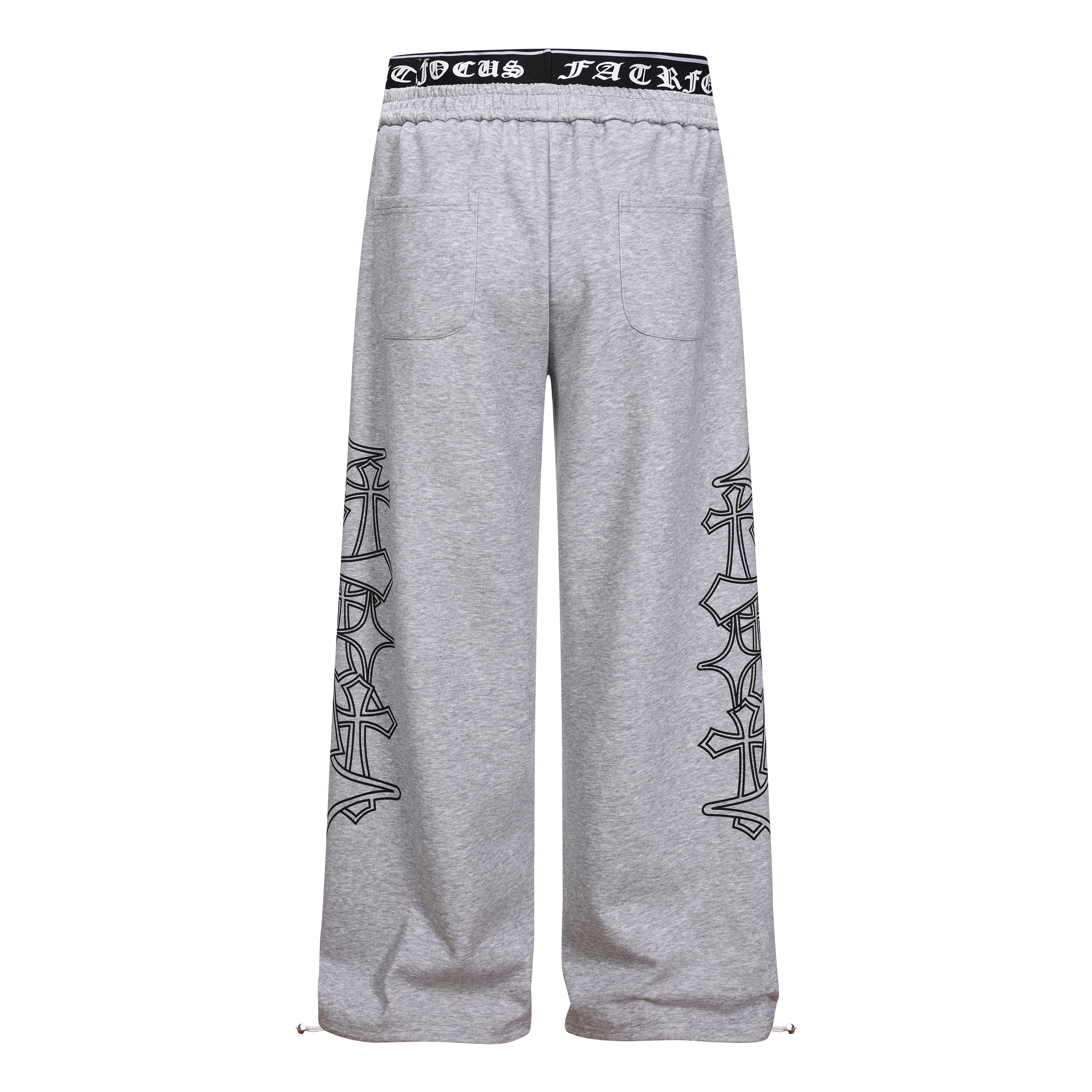 CapCabin Gothic Outline Wide-Leg Sweatpants