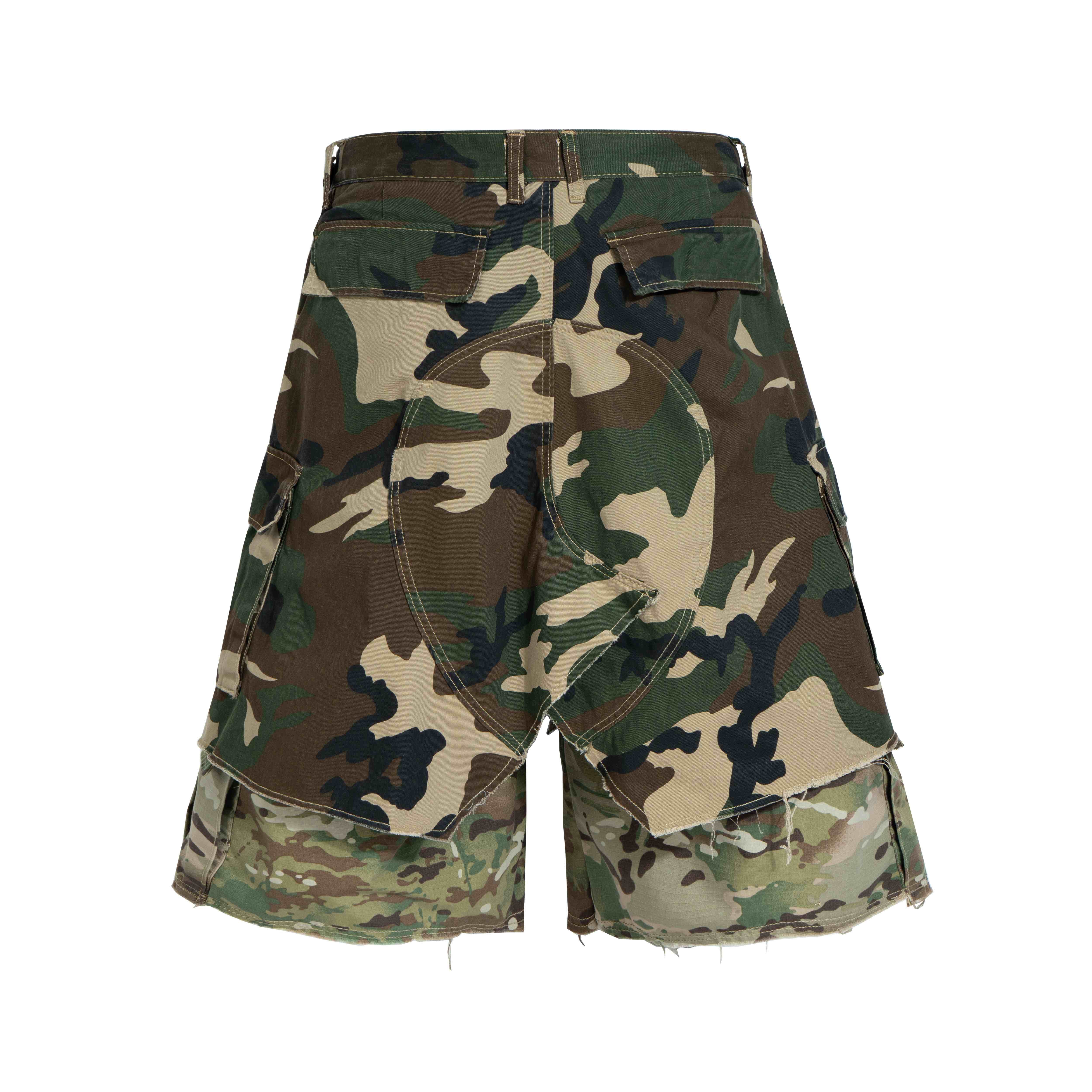 CapCabin Tactical Patchwork Camo Shorts