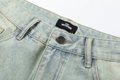 WELLDONE Washed Light Blue Straight-Leg Jeans