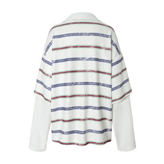 CapCabin Abstract Stripe Long-Sleeve Polo Shirt
