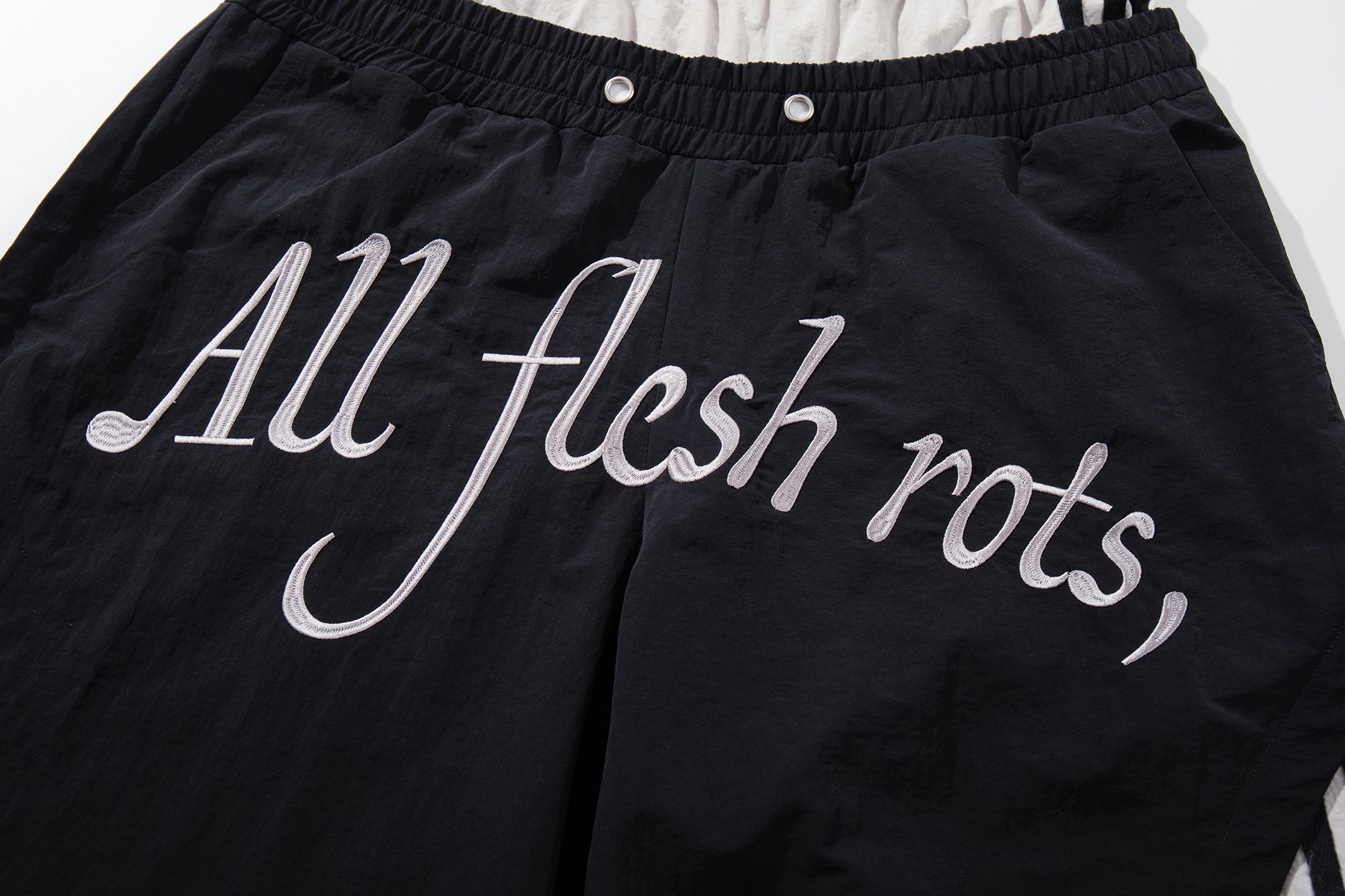 CapCabin Script Graphic Wide-Leg Track Pants
