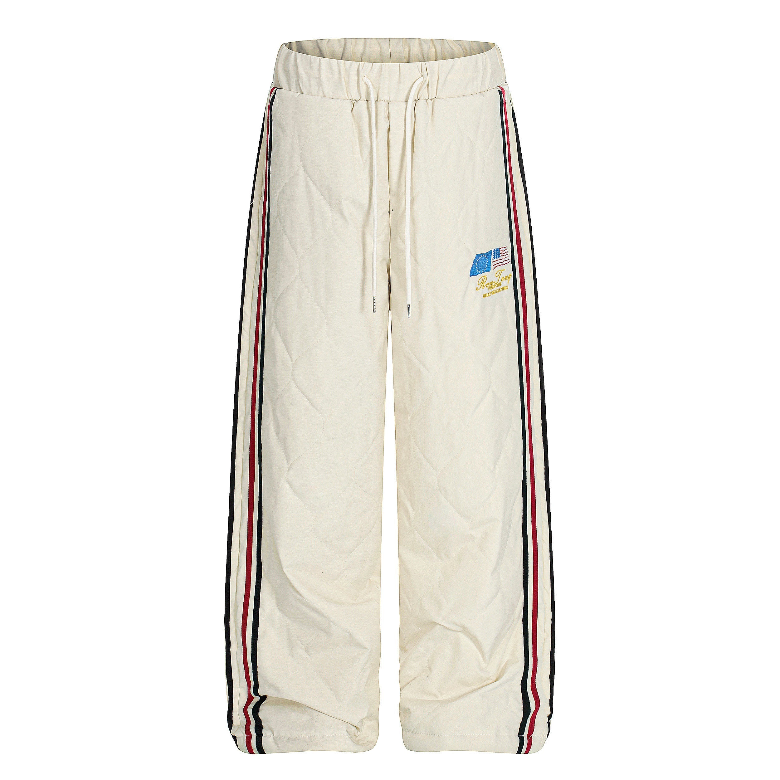 CapCabin Quilted Track Wide-Leg Pants