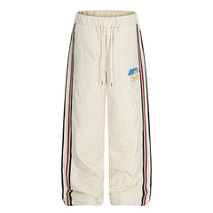CapCabin Quilted Track Wide-Leg Pants
