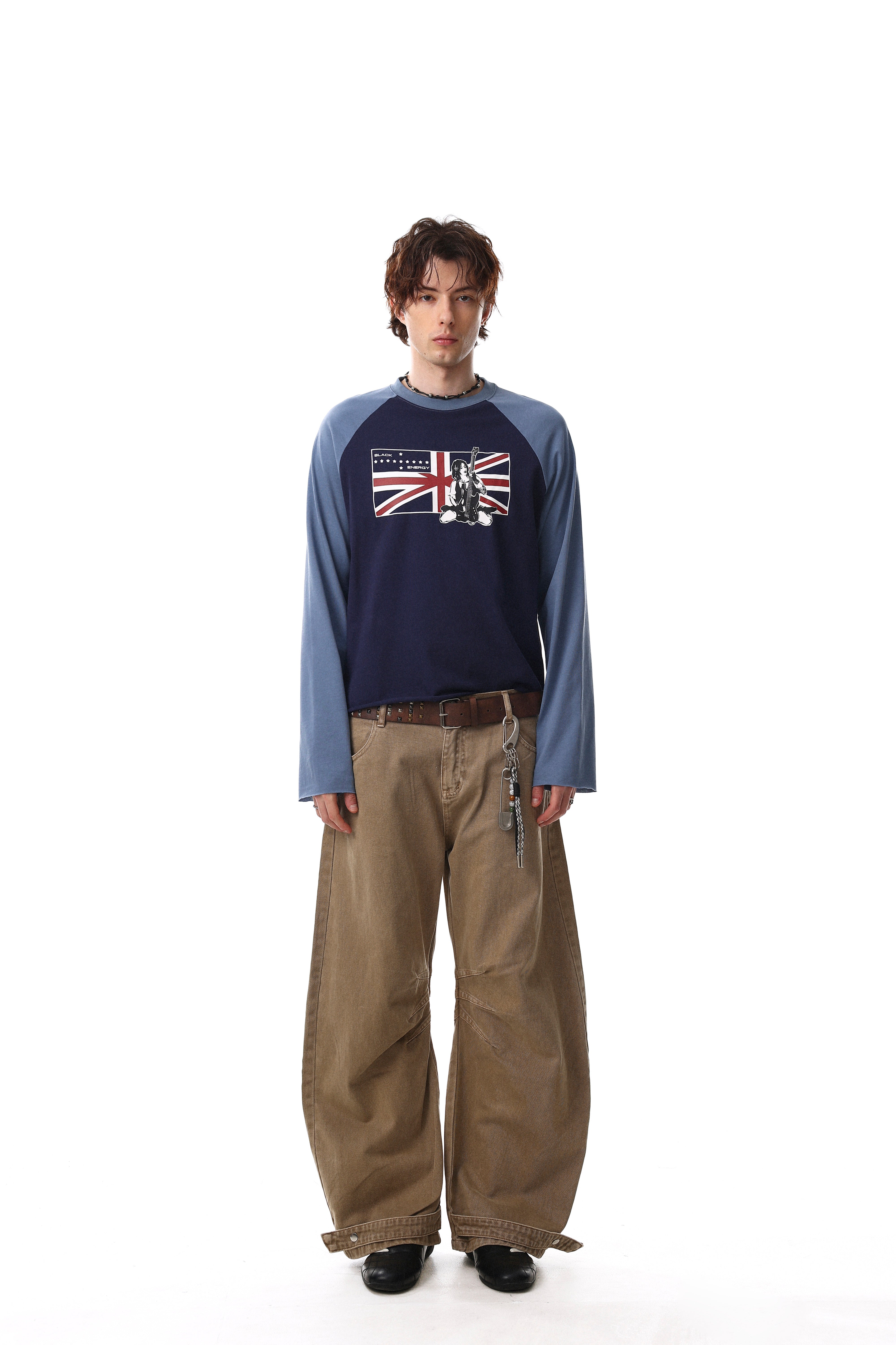 CapCabin Union Flag Graphic Raglan Long Sleeve Tee