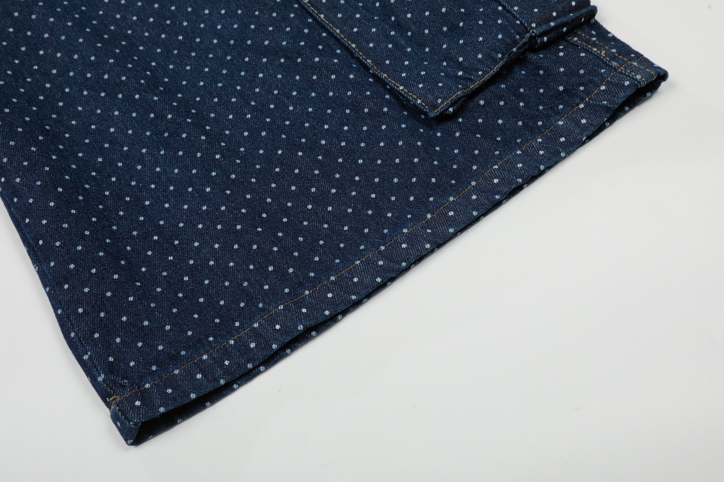 CapCabin Polka Dot Denim Cargo Shorts