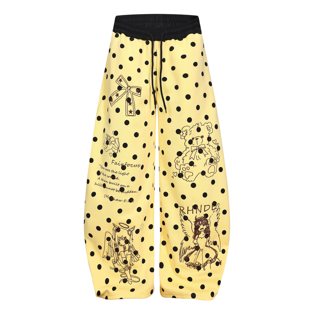 CapCabin Graphic Polka Dot Wide-Leg Pants