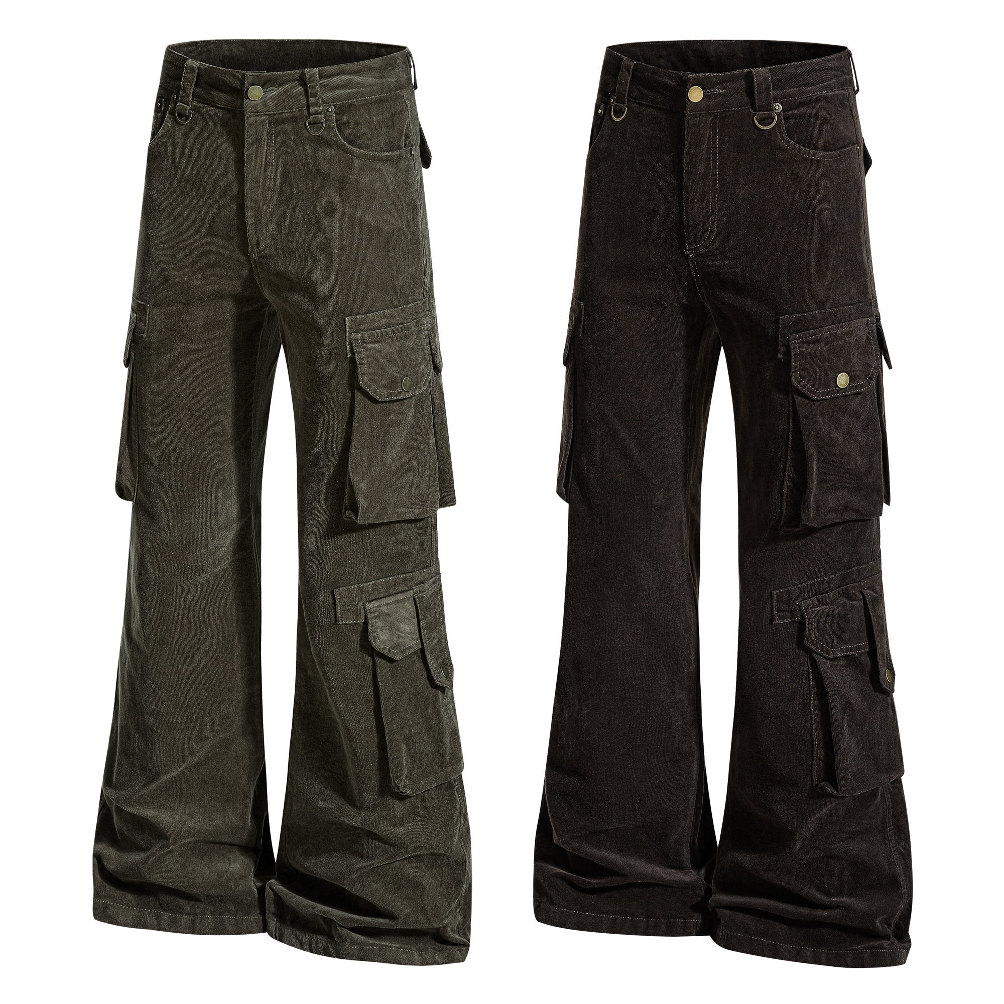 CapCabin Washed Utility Flared Pants
