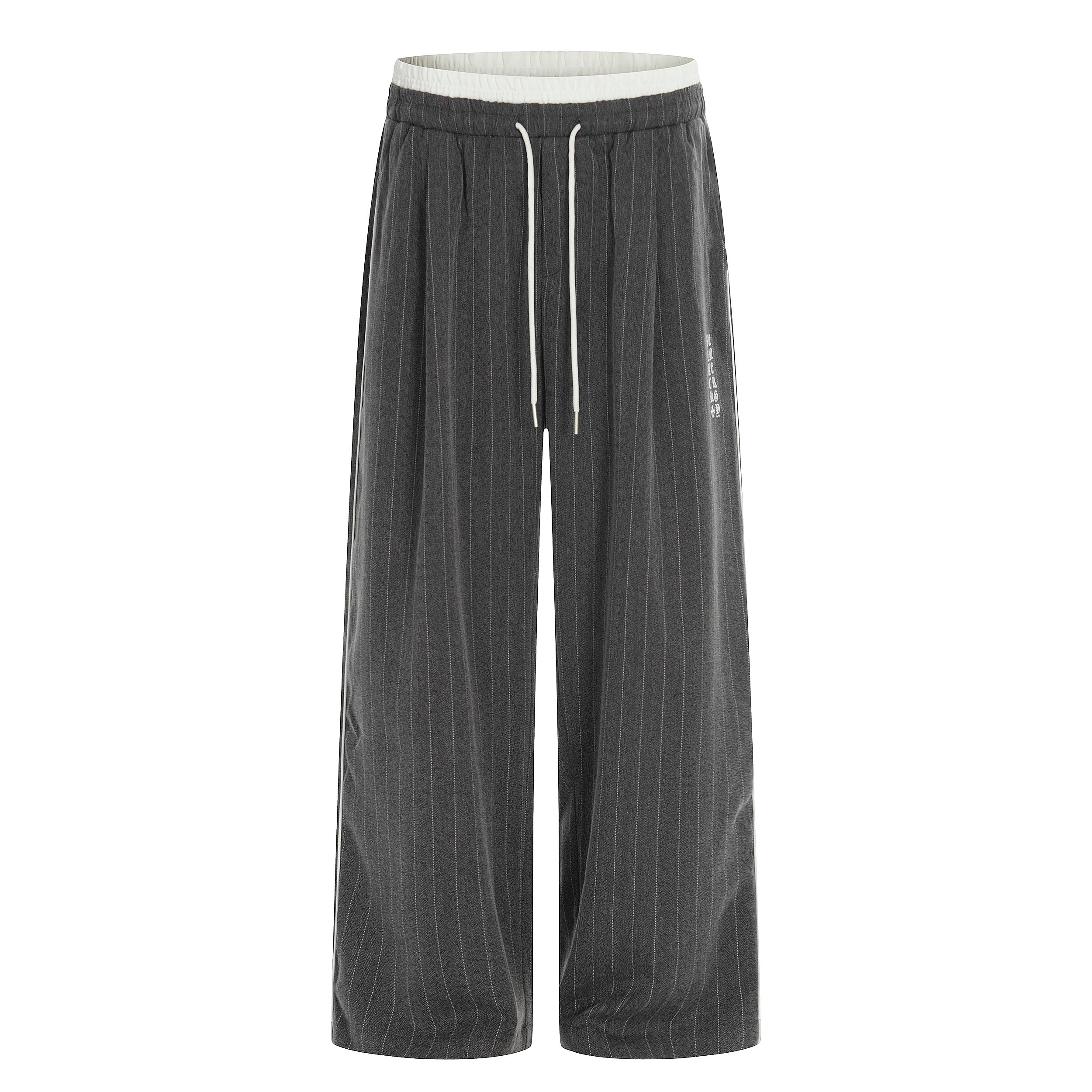 CapCabin Pinstripe Wide-Leg Track Pants