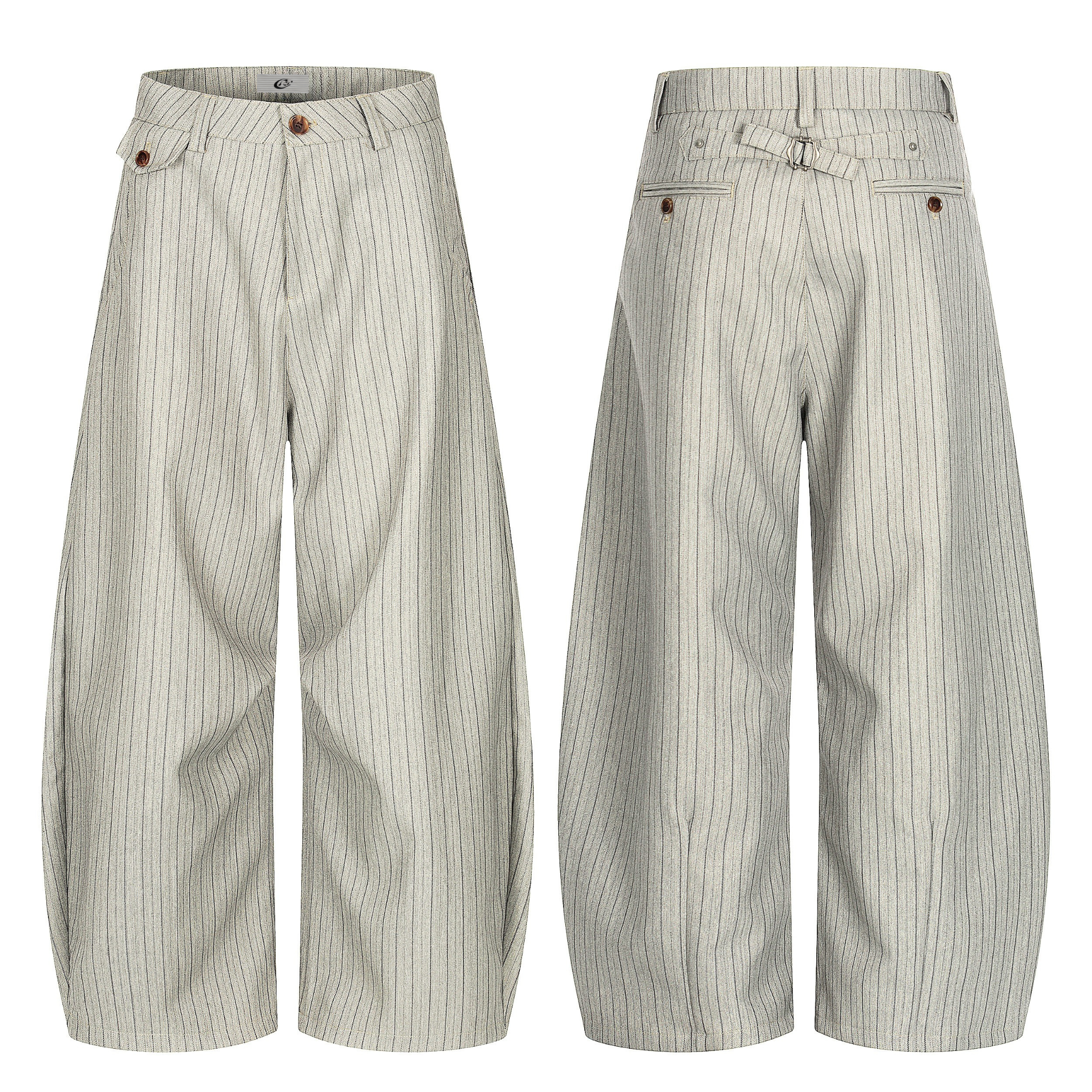 CapCabin Vintage Stripe Barrel Trousers