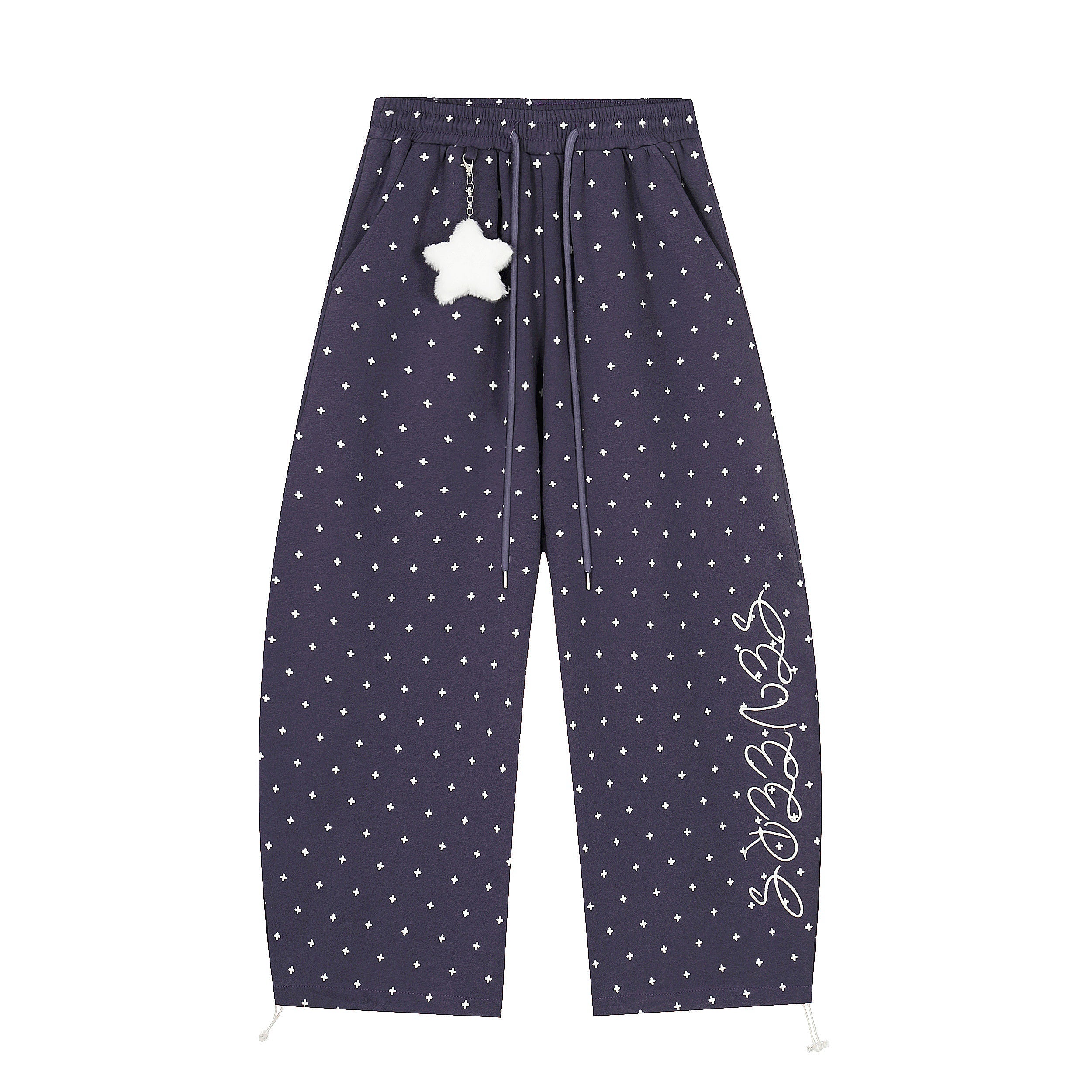 CapCabin Star Pattern Wide-Leg Pants