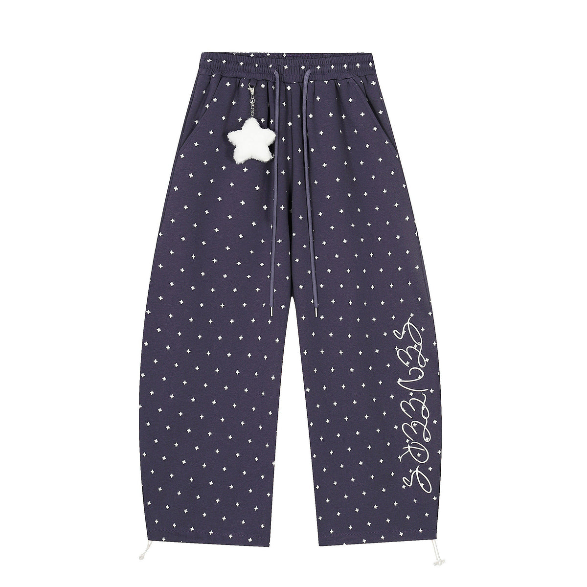 CapCabin Star Pattern Wide-Leg Pants