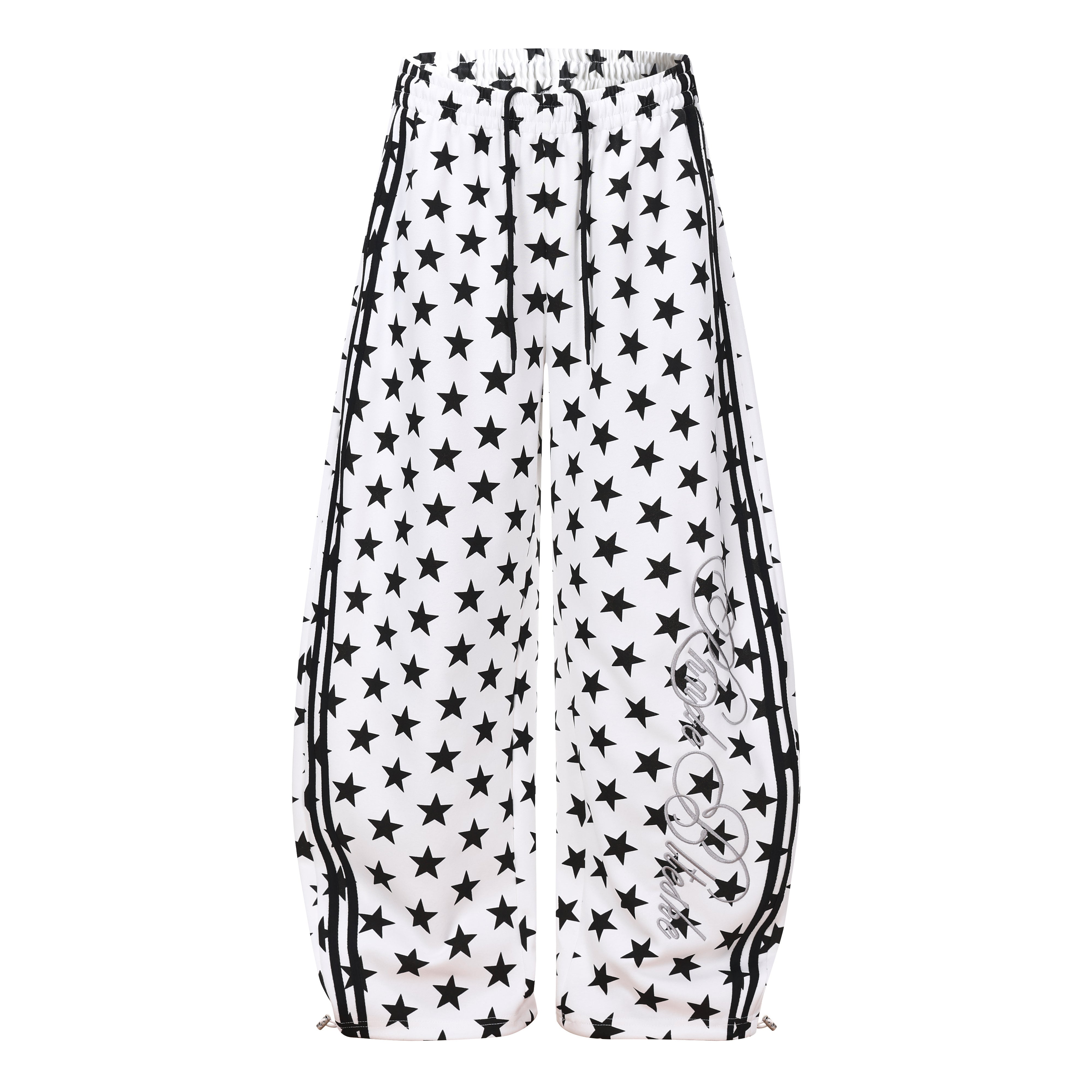 CapCabin Star Print Wide-Leg Sweatpants
