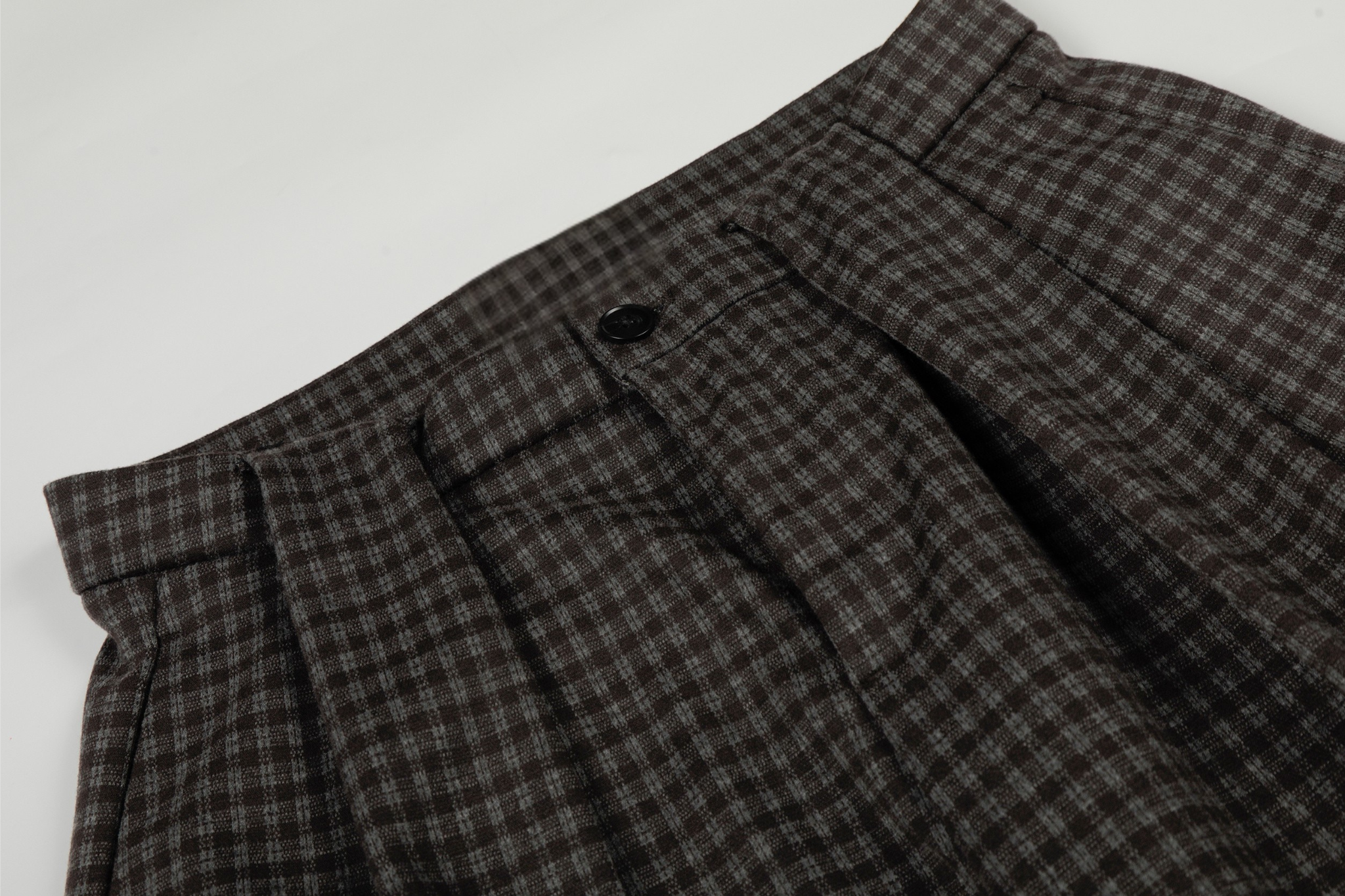 CapCabin Wide-Leg Plaid Trousers